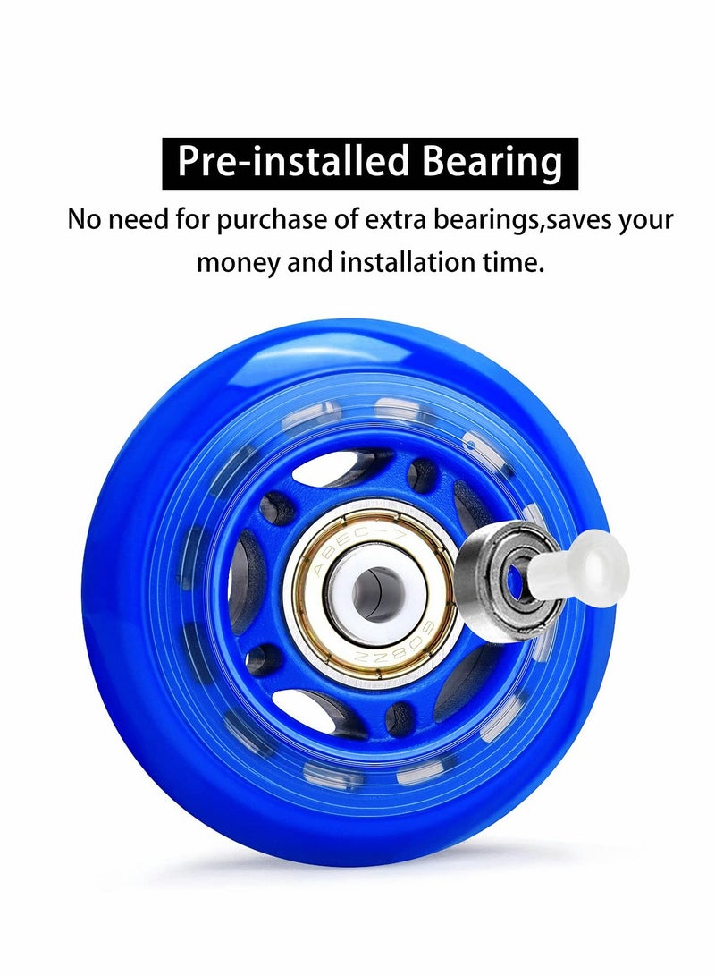 8 Pack 64mm, 82A/84A Inline Skate Wheels with ABEC-7 Bearing, Indoor/Outdoor Roller Skate Wheels, Roller Blade Skating Wheels, Training Wheels for Scooters,Beginner  Roller Blades Replacement Wheel - Image 1